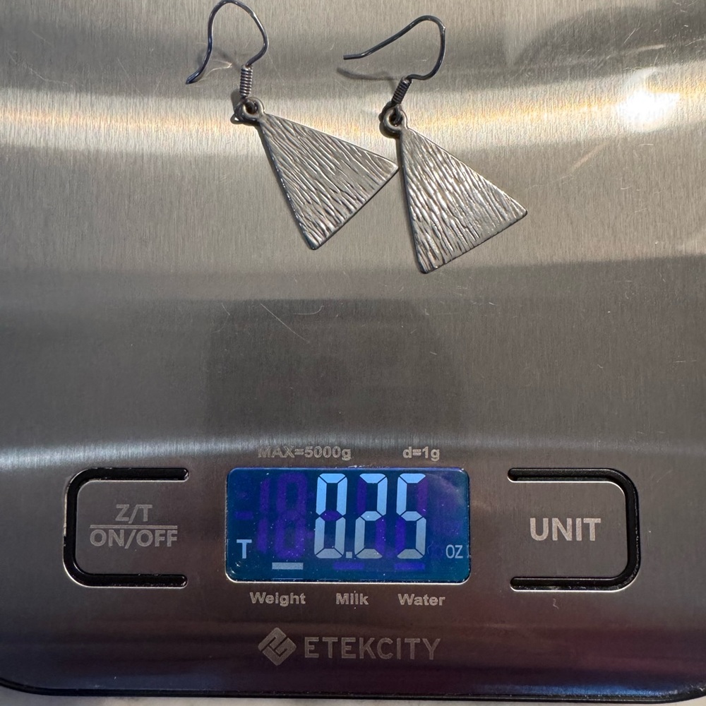 Sterling Silver 925 Triangle Dangle Drop Earrings… - image 5